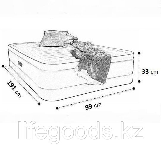 Односпальная надувная кровать со встроенным насосом, Intex 67766 - фото 5 - id-p49056897