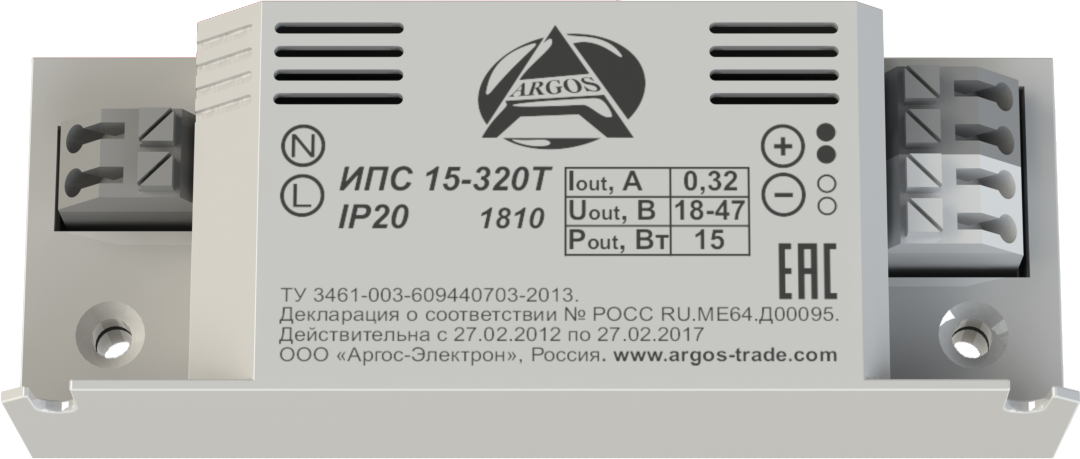Источник питания ИПС IP20 Indoor: 15-320Т IP20 1810, 17-350Т