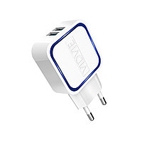 USB адаптер для быстрой зарядки Android и Apple устройств VIDVIE 2.1 с подсветкой (белый)