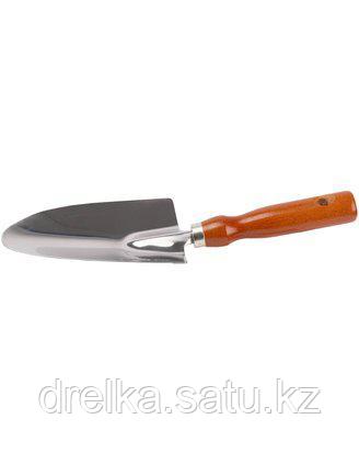 Совок посадочный GRINDA 8-421111_z01, посадочный широкий из нержавеющей стали с деревянной ручкой, 290 мм , фото 2