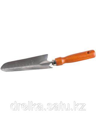 Совок посадочный GRINDA 8-421113_z01, посадочный узкий, из нержавеющей стали, с деревянной ручкой, 290 мм , фото 2