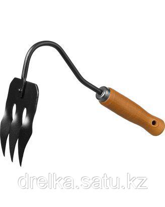 Грабли-рыхлитель витые GRINDA 421514, PROLine, 3-х зубые, с деревянной ручкой , фото 2