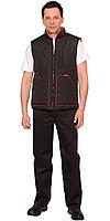 Жилет "ЕВРОПА" удлиненный (на подкладке флис красный) черный