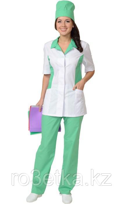 Костюм "ФЛОРЕНЦИЯ" женский: куртка, брюки, колпак белый с салатовым