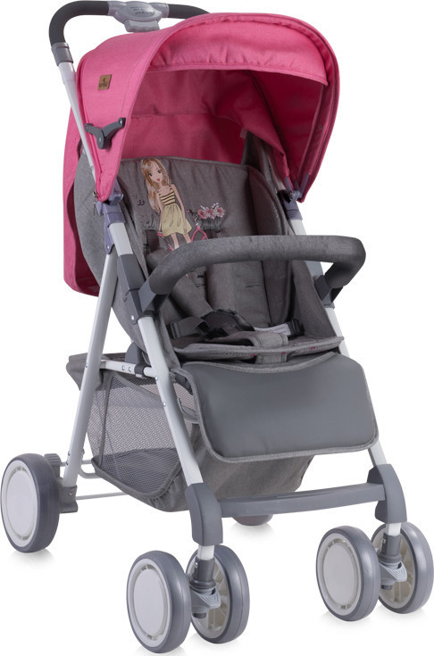 Коляска LORELLI AERO + накидка на ножки Розовый-серый/Rose&Gray GIRL 1740