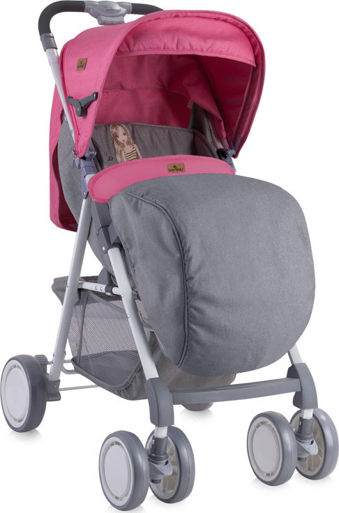 Коляска LORELLI AERO + накидка на ножки Розовый-серый/Rose&Gray GIRL 1740