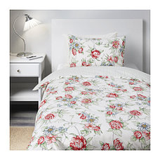 Пододеяльник и 1 наволочка ГОРДМОЛЛА 150х200 цветы ИКЕА, IKEA, фото 3