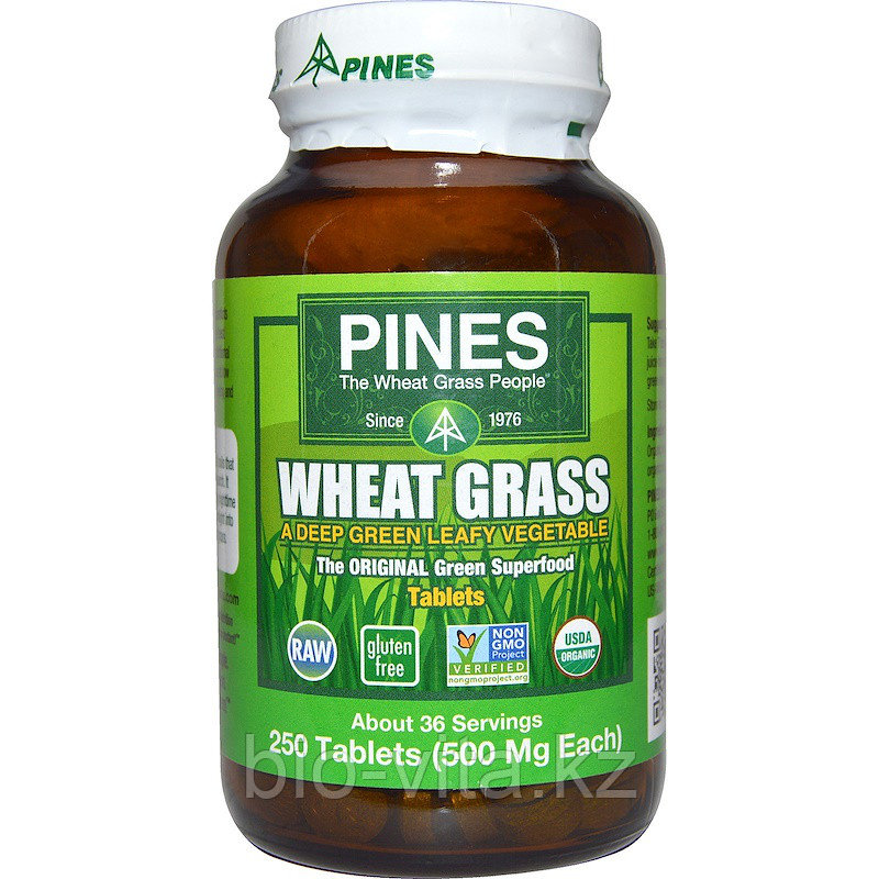 Pines International, Ростки пшеницы, 500 мг, 250таблеток