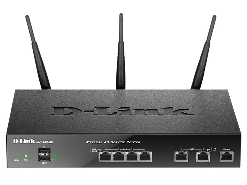 D-link DSR-1000AC Беспроводной двухдиапазонный гигабитный сервисный маршрутизатор AC1750
