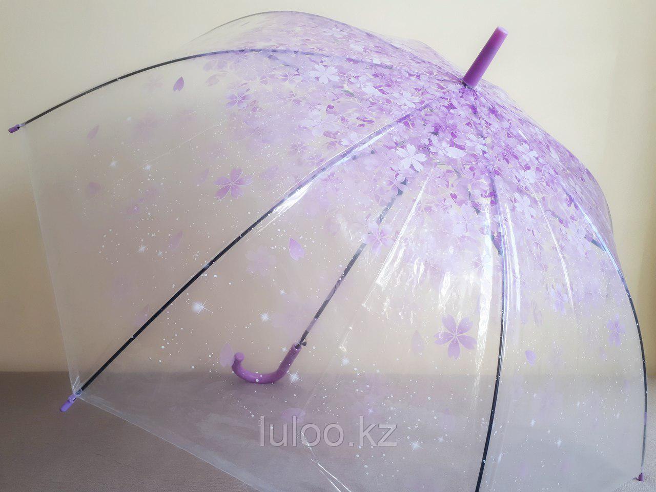 Зонт прозрачный "Сакура", фиолетовая, фото 1