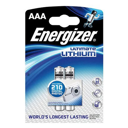 Элемент питания FR03 AAA Energizer LITIUM 2 штуки в блистере, фото 2