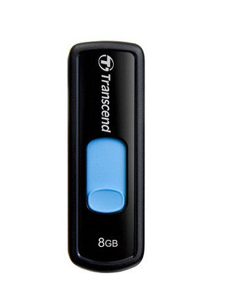 USB Флеш 8GB 2.0 Transcend TS8GJF500 черный-синий, фото 2