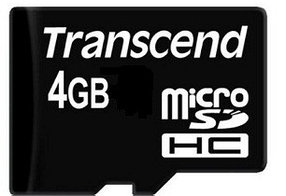 Карта памяти MicroSD 4GB Class 4 Transcend TS4GUSDC4