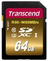 Карта памяти SD 64GB Class 10 U3 Transcend TS64GSDU3X, фото 2