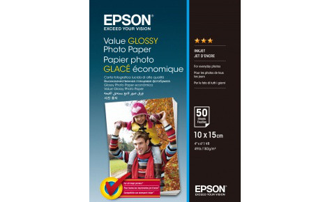 Фотобумага 10x15 Epson C13S400038 Value Glossy Photo Paper  50 sheet