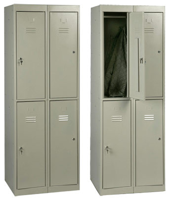 Шкаф металлический для одежды двойной - фото 2 - id-p3270791
