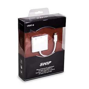 Многопортовый цифровой AV-адаптер USB-C 3.1 SHIP US217-B, фото 2