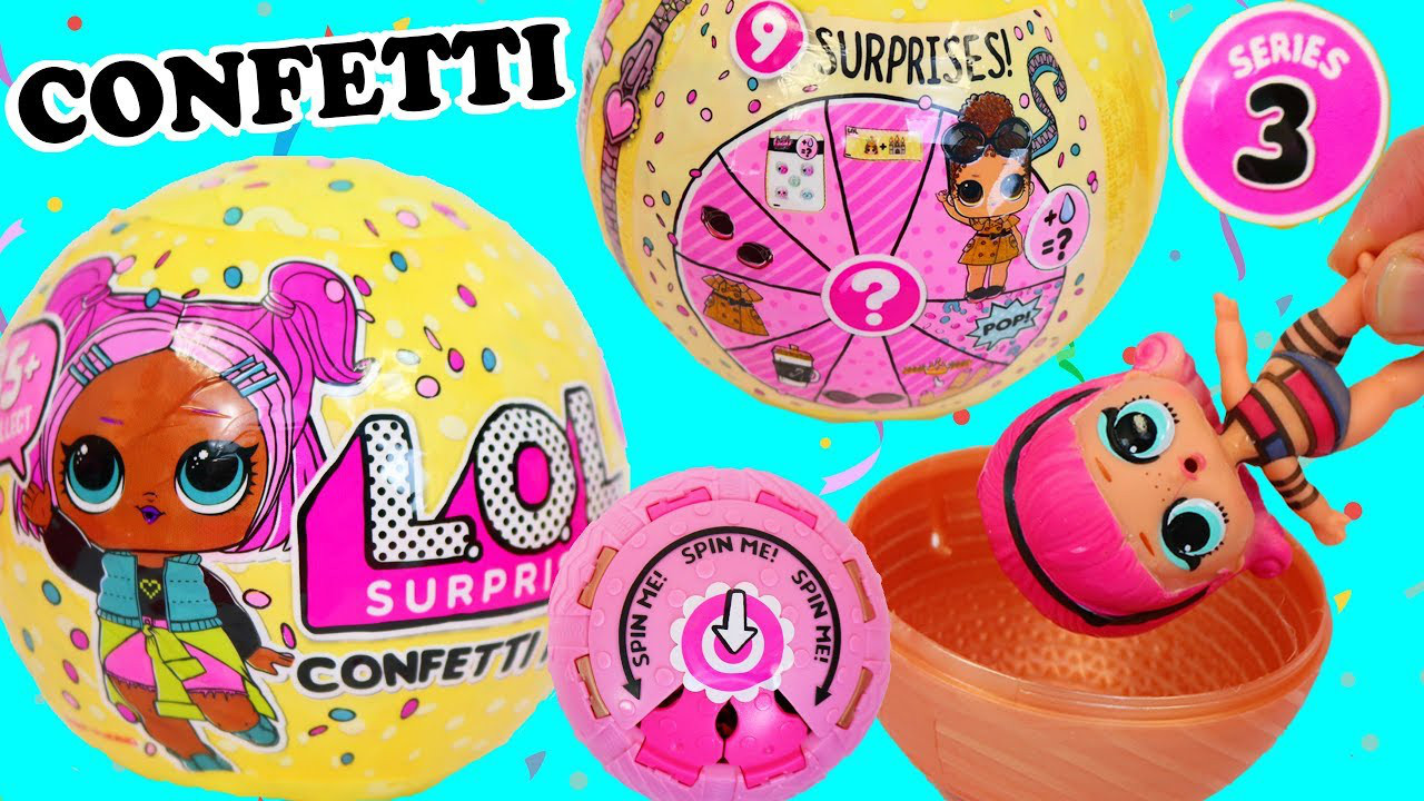 Кукла LOL Confetti Pop Series 3, шар ЛОЛ Конфетти поп серия 3