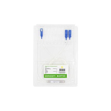 Сплиттер оптоволоконный PLC А-Оптик 1х2 SC/UPC 1,5m SM, фото 2