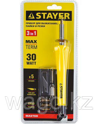 ПИРОГРАФ ПРИБОР ДЛЯ ВЫЖИГАНИЯ ПО ДЕРЕВУ STAYER 45221, MASTER, С НАБОРОМ НАСАДОК, 7 ШТ., фото 2