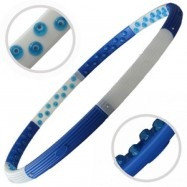 Обруч гимнастический магнитный (хула хуп) из 8 разборных частей 1,8 кг сине-белый