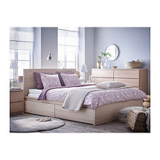 Кровать каркас 4 ящика МАЛЬМ дубовый шпон 160х200 Лурой ИКЕА, IKEA , фото 2