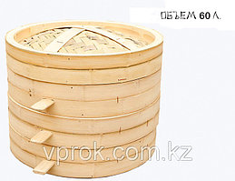 Китайская пароварка для мантов, бамбуковая, 60 л.