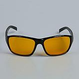 Очки солнцезащитные водительские, линза желтая, дужки черные, прямоуг 14*4*4см, фото 2