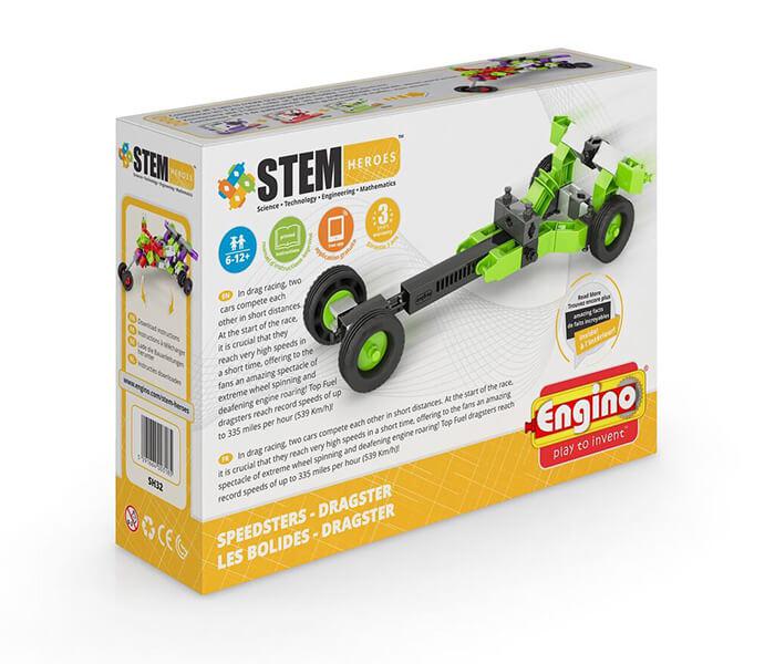 Engino Конструктор Stem Heroes "Скоростные механизмы" - Драгстер, 40 деталей, Энджино