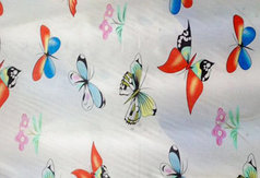 Штора для ванной 180 х 180 (ткань) бабочки разноцветные