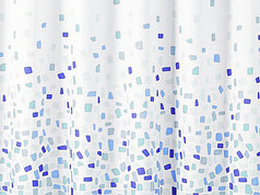 Шторка для ванной комнаты 180 х 180 (ткань) мозаика на белом фоне