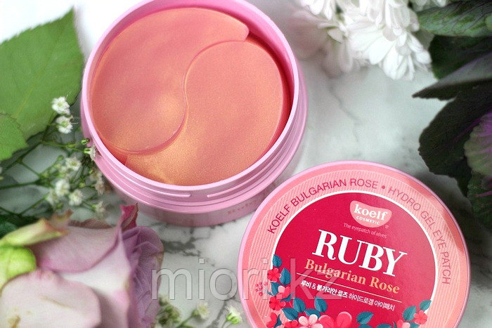 Гидрогелевые патчи с рубиновой пудрой и розовым маслом Koelf Ruby Bulgarian Rose Eye Patch(60шт) - фото 3 - id-p49601893