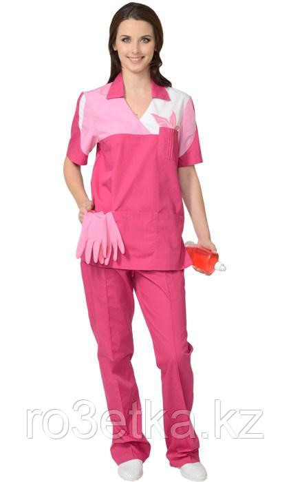 Костюм "ЛОТОС" женский: куртка, брюки сливовый с тепло-розовым - фото 1 - id-p49605493