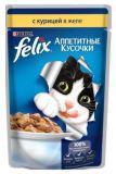 Felix, Курица в желе Феликс Влажный корм кусочки для кошек, 85г