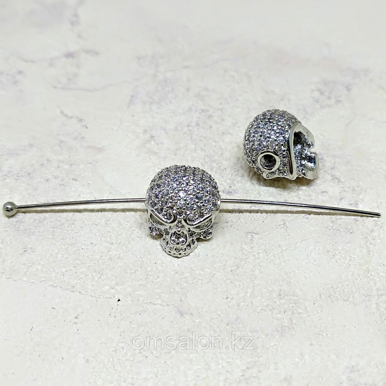 Бусина Череп, 9х9х9мм, фото 1