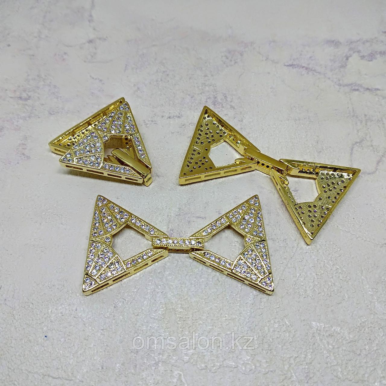 Замок многорядный, с фианитами, 40х25х4мм