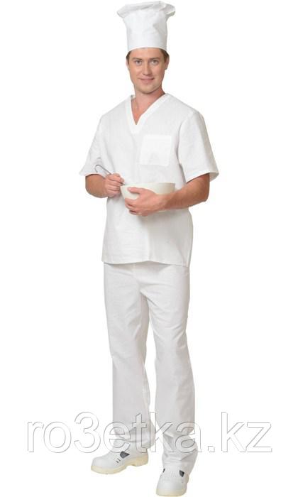 Костюм пекаря универсальный: блуза, брюки белый - фото 1 - id-p49669870