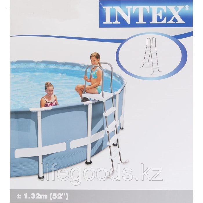 Лестница для бассейна высотой борта 132 см (с площадкой), Intex 28059