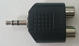 Переходник шт 3,5мм стерео - 2гн RCA стерео пластик