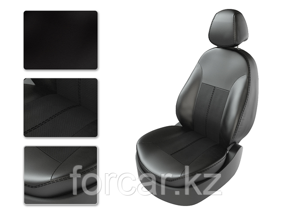 Чехлы модельные RENAULT DUSTER c AIRBAG с 2015 черный/черный/черный , фото 2