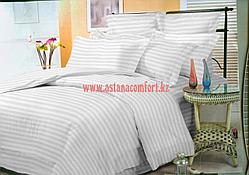 Белый гостиничный КПБ. Евро-размер, поплин. Россия