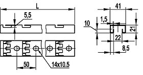 DKC С-обр. профиль для пров. лотка 41х21, L200, толщ.1,5 мм