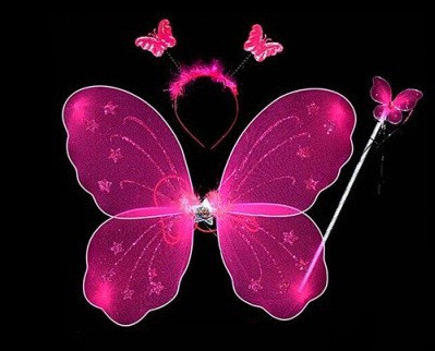 Набор феи крылья и волшебная палочка (ярко-розовый)