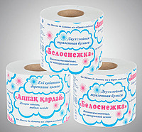 Туалетная бумага "Белоснежка" 2-слойная на втулке (Карина)