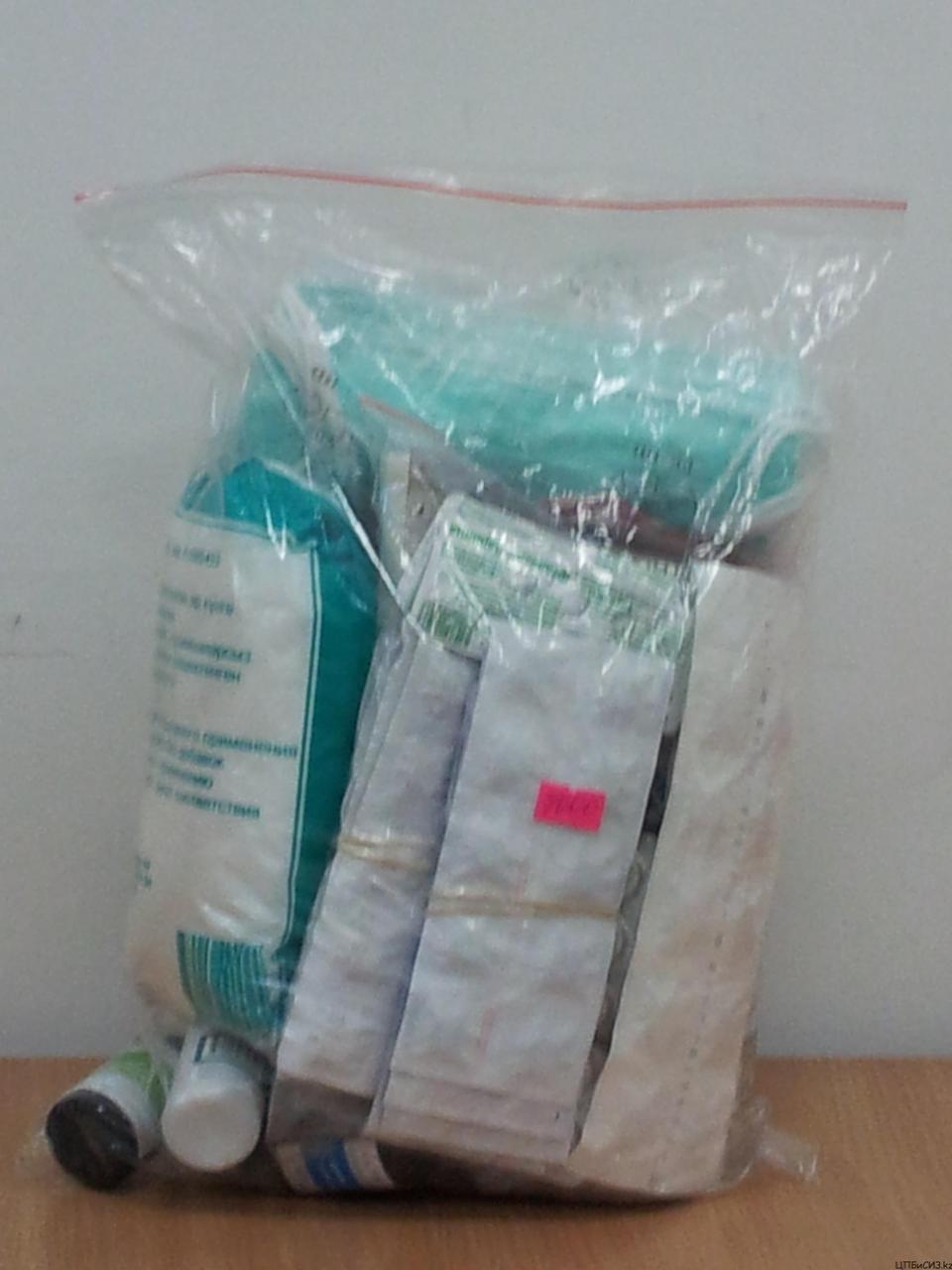 Набор медикаментов для комплектации набора первой помощи - "Промышленный ТИП-2" в полиэтиленовом пакете