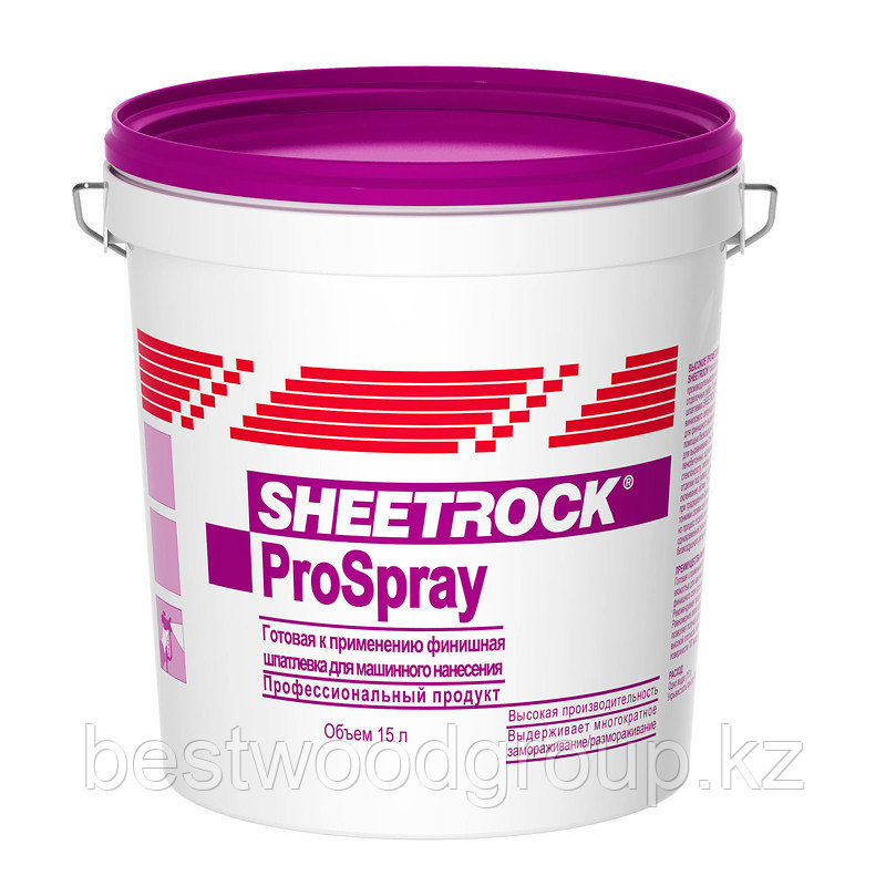 Финишная готовая шпатлевка SHEETROCK ProSpray для нанесение распылителем 15 л