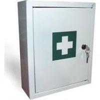 Набор первой помощи на 25-30 человек (ТИП-1) с тонометром в металлическом настенном шкафчике (37,5*30*16)
