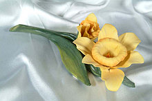 Фарфоровый цветок Нарцисс. Италия. Ручная работа