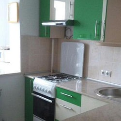 Кухонный гарнитур. Акрил. Белый - Зеленый