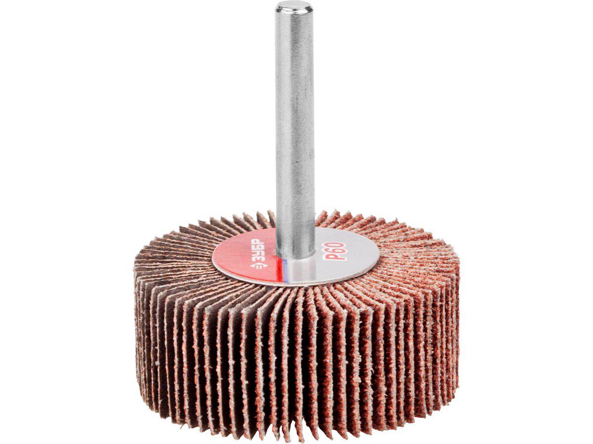 Круг шлифовальный ЗУБР "МАСТЕР" веерный лепестковый, на шпильке, тип КЛО, зерно-электрокорунд нормальный, P60, - фото 2 - id-p49800380
